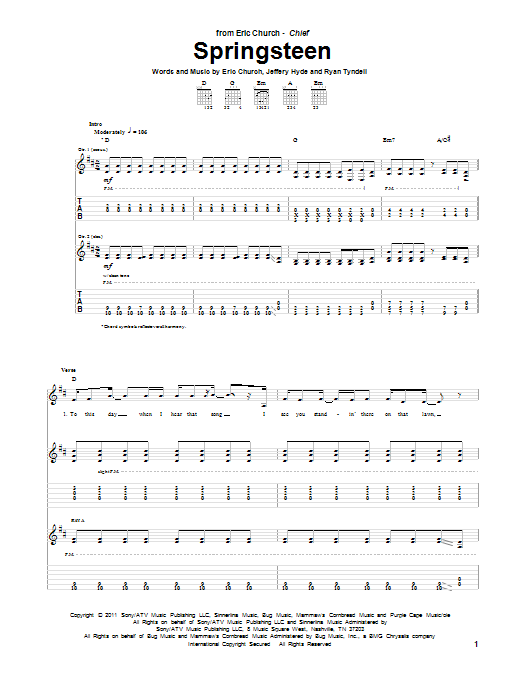 Springsteen (Guitar Tab) von Eric Church