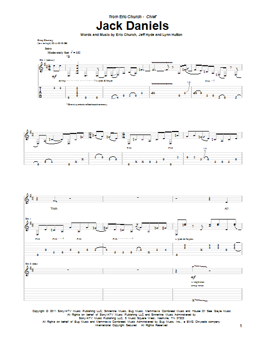 Jack Daniels (Guitar Tab) von Eric Church