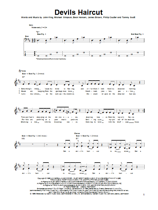 Devils Haircut (Bass Guitar Tab) von Beck