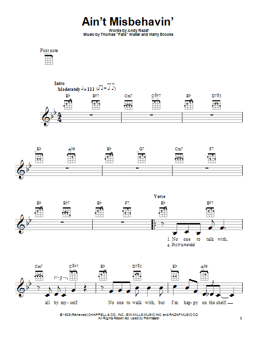 Ain't Misbehavin' (Ukulele) von Thomas 