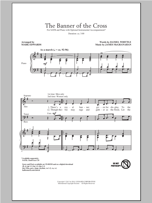 The Banner Of The Cross (SATB Choir) von Mark Edwards