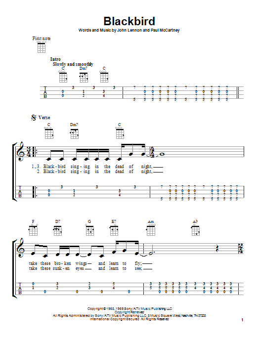 Blackbird (Ukulele) von The Beatles