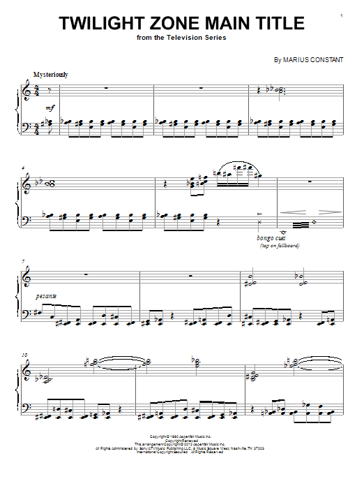 Twilight Zone Main Title (Piano Solo) von Marius Constant