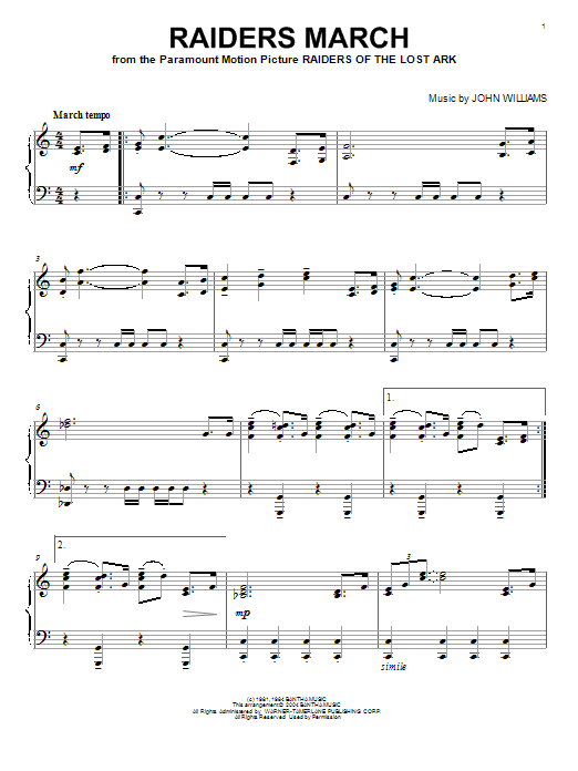 Raiders March (Piano Solo) von John Williams