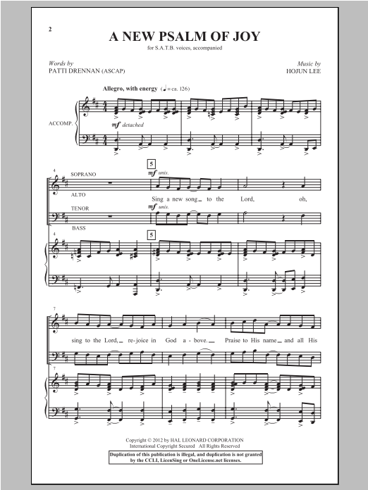 A New Psalm Of Joy (SATB Choir) von Hojun Lee