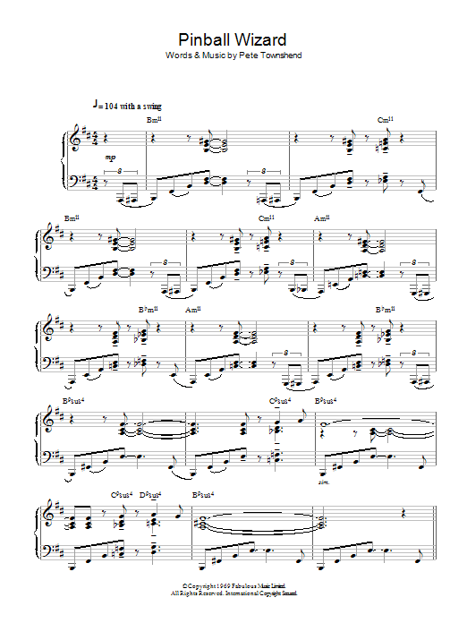 Pinball Wizard (Jazz Version) (Piano Solo) von The Who