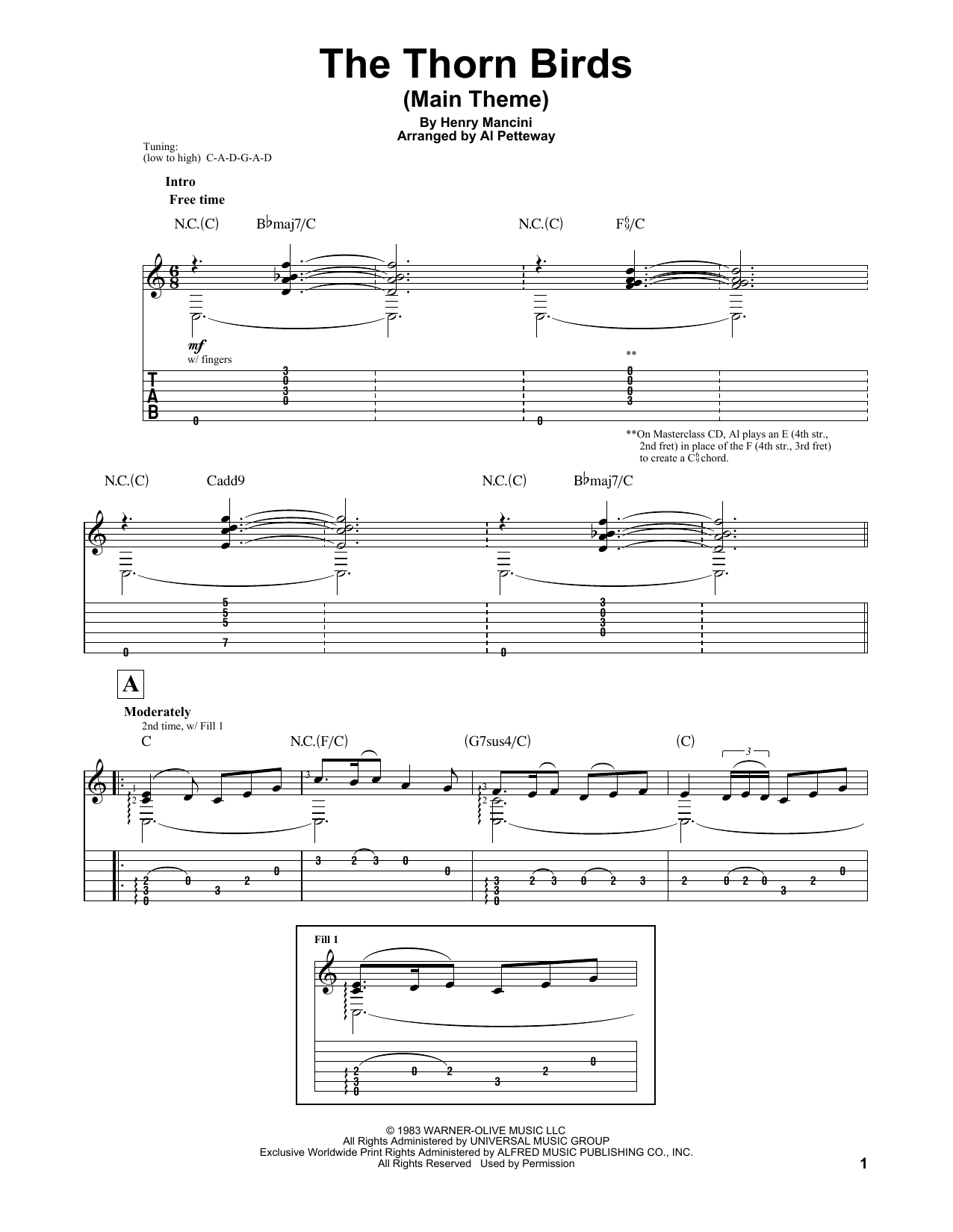 The Thorn Birds (Main Theme) (Solo Guitar) von Henry Mancini