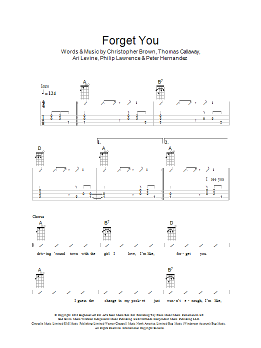 Forget You (Ukulele Chords/Lyrics) von The Ukuleles