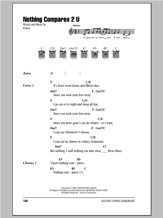 Nothing Compares 2 U (Guitar Chords/Lyrics) von Sinead O'Connor