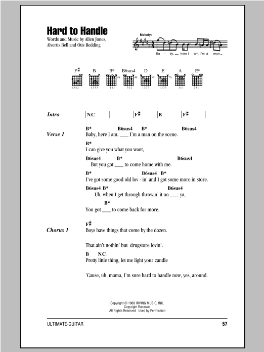 Hard To Handle (Guitar Chords/Lyrics) von The Black Crowes