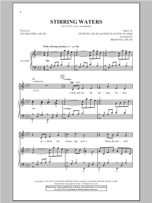 Stirring Waters (SATB Choir) von Brad Nix