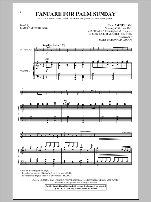 Fanfare For Palm Sunday (SATB Choir) von Mary McDonald