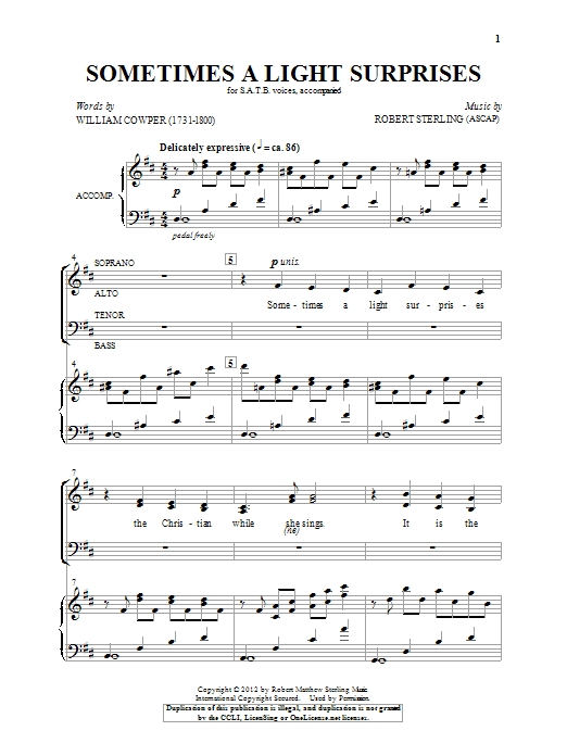 Sometimes A Light Surprises (SATB Choir) von Robert Sterling