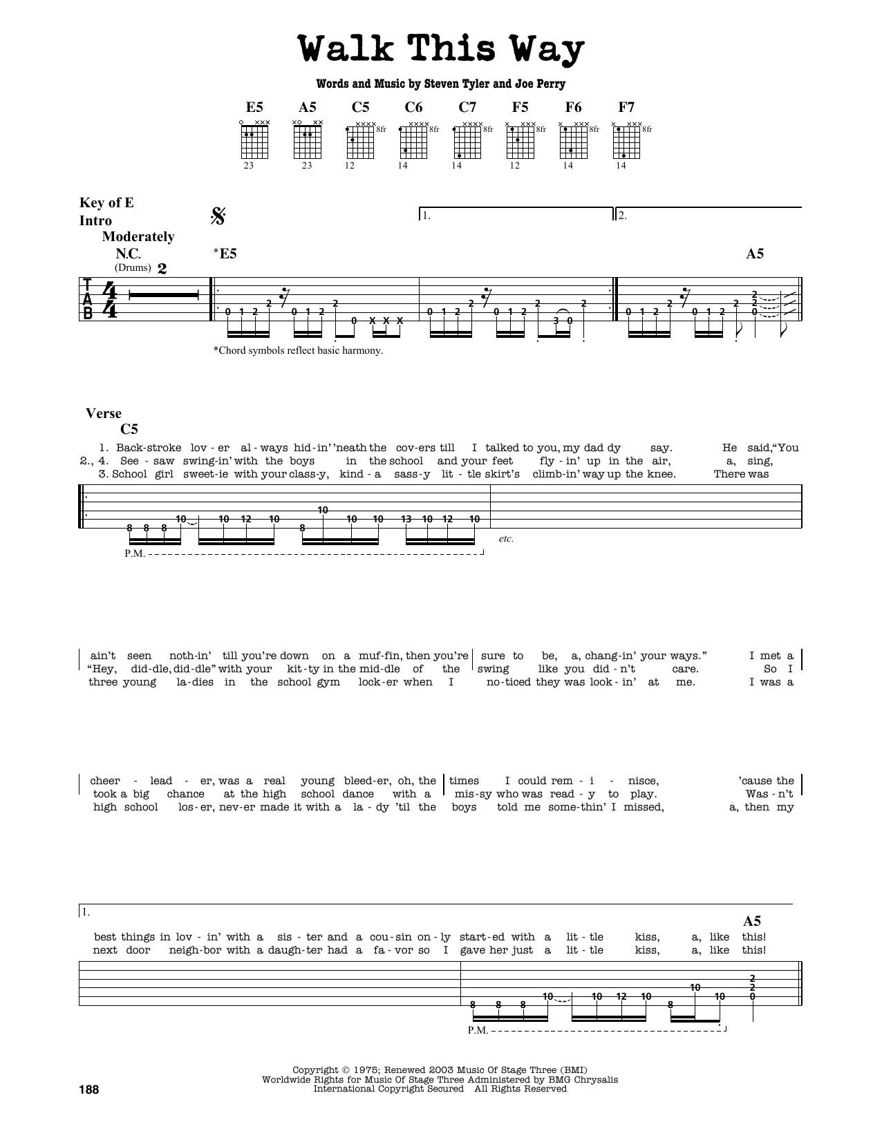 Walk This Way (Guitar Lead Sheet) von Aerosmith