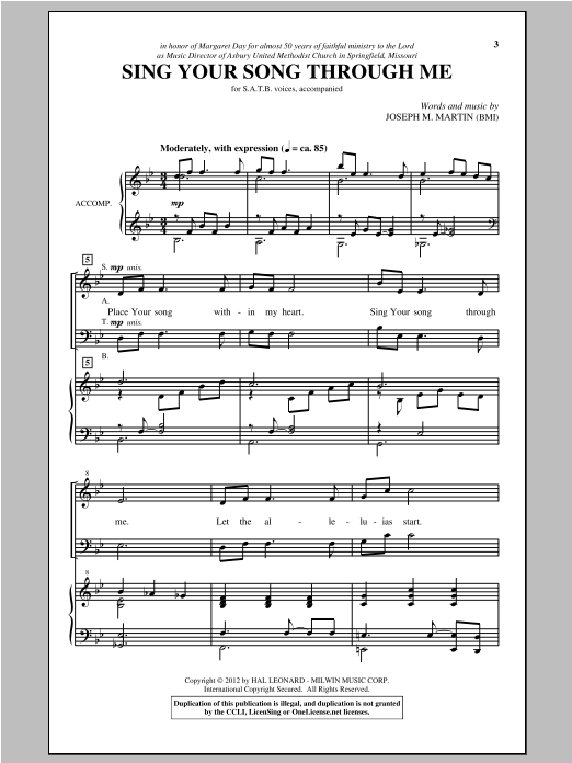 Sing Your Song Through Me (SATB Choir) von Joseph M. Martin