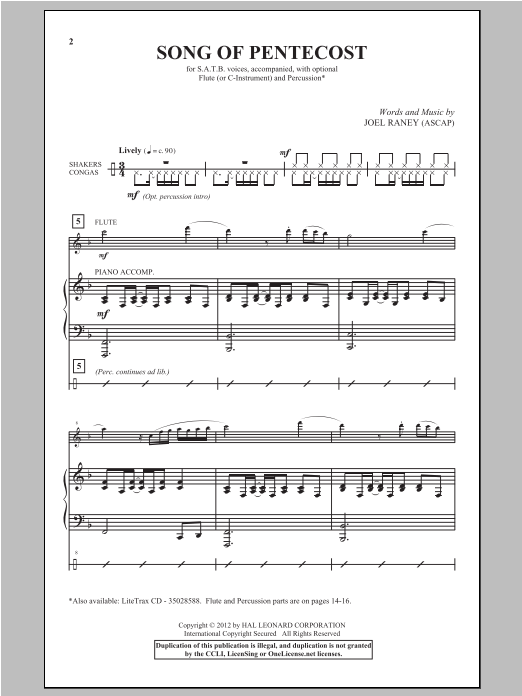 Song Of Pentecost (SATB Choir) von Joel Raney