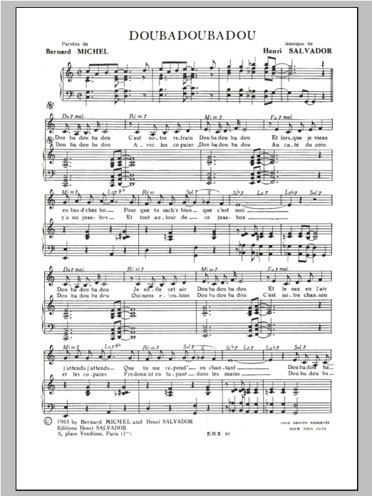 Doubadoubadou (Piano & Vocal) von Henri Salvador