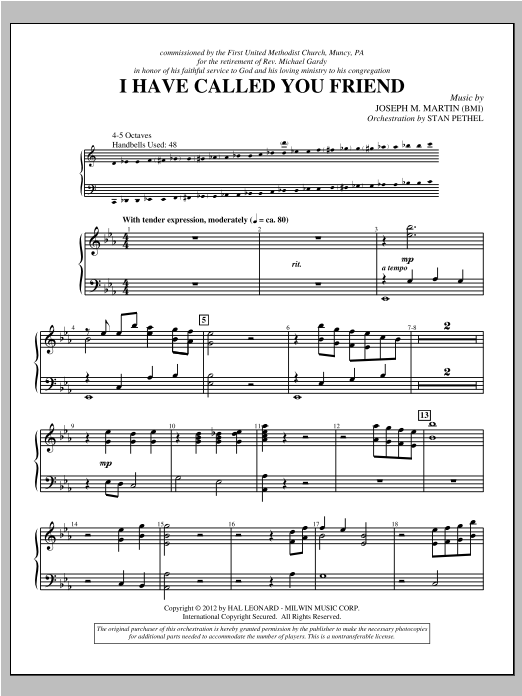 I Have Called You Friend (Handbells) von Joseph Martin