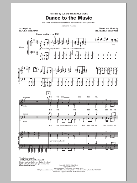 Dance To The Music (SATB Choir) von Roger Emerson