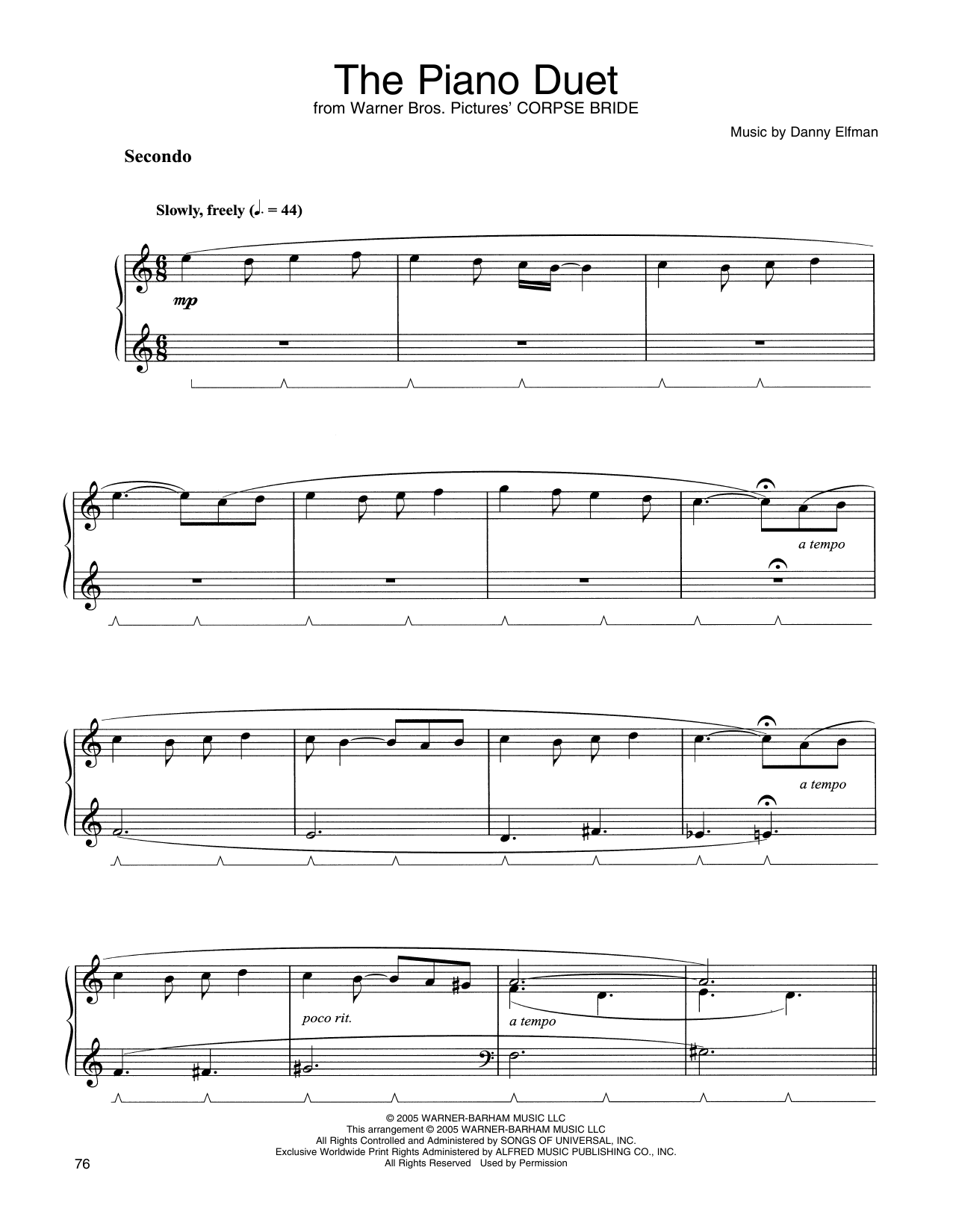 The Piano Duet (from Corpse Bride) (Piano Solo) von Danny Elfman