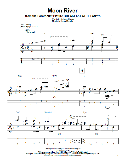 Moon River (Easy Ukulele Tab) von Henry Mancini