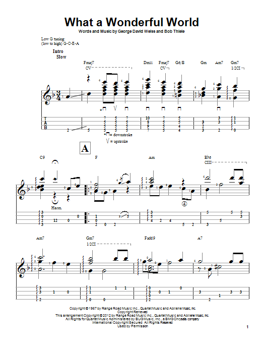 What A Wonderful World (Easy Ukulele Tab) von Louis Armstrong