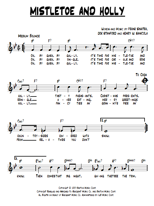 Mistletoe And Holly (Lead Sheet / Fake Book) von Frank Sinatra