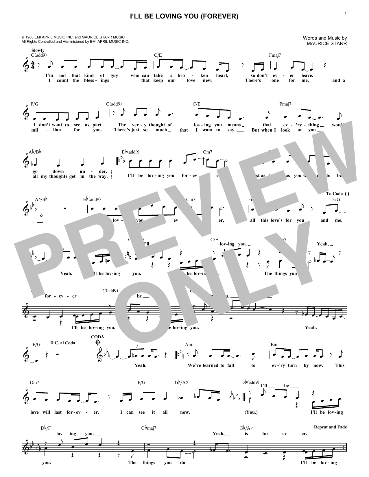 I'll Be Loving You (Forever) (Lead Sheet / Fake Book) von New Kids On The Block