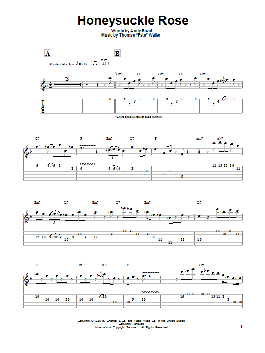 Honeysuckle Rose (Guitar Tab (Single Guitar)) von Django Reinhardt