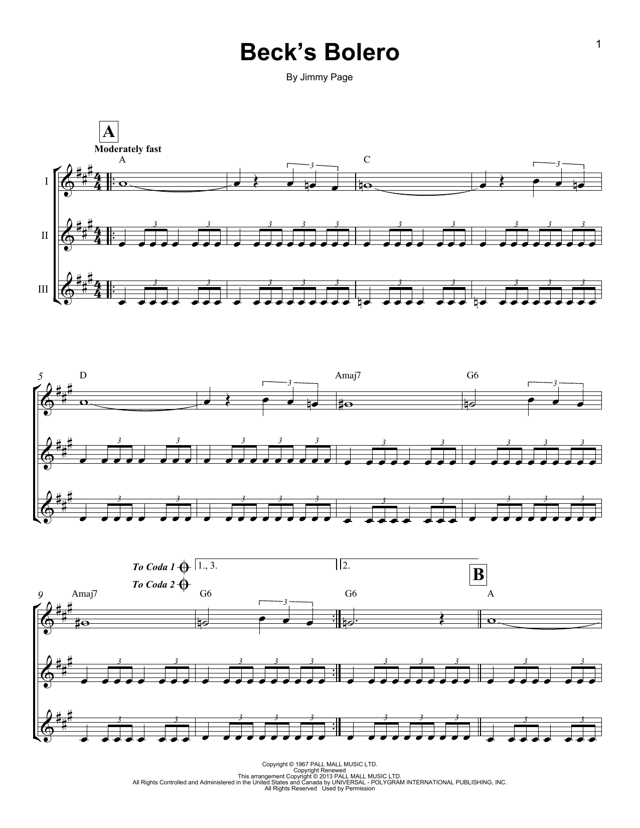 Beck's Bolero (Ukulele Ensemble) von Jeff Beck