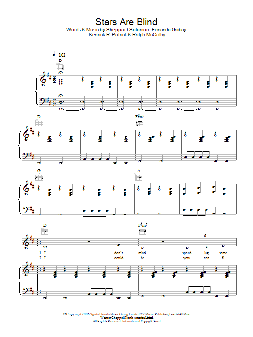 Stars Are Blind (Piano, Vocal & Guitar Chords) von Paris Hilton