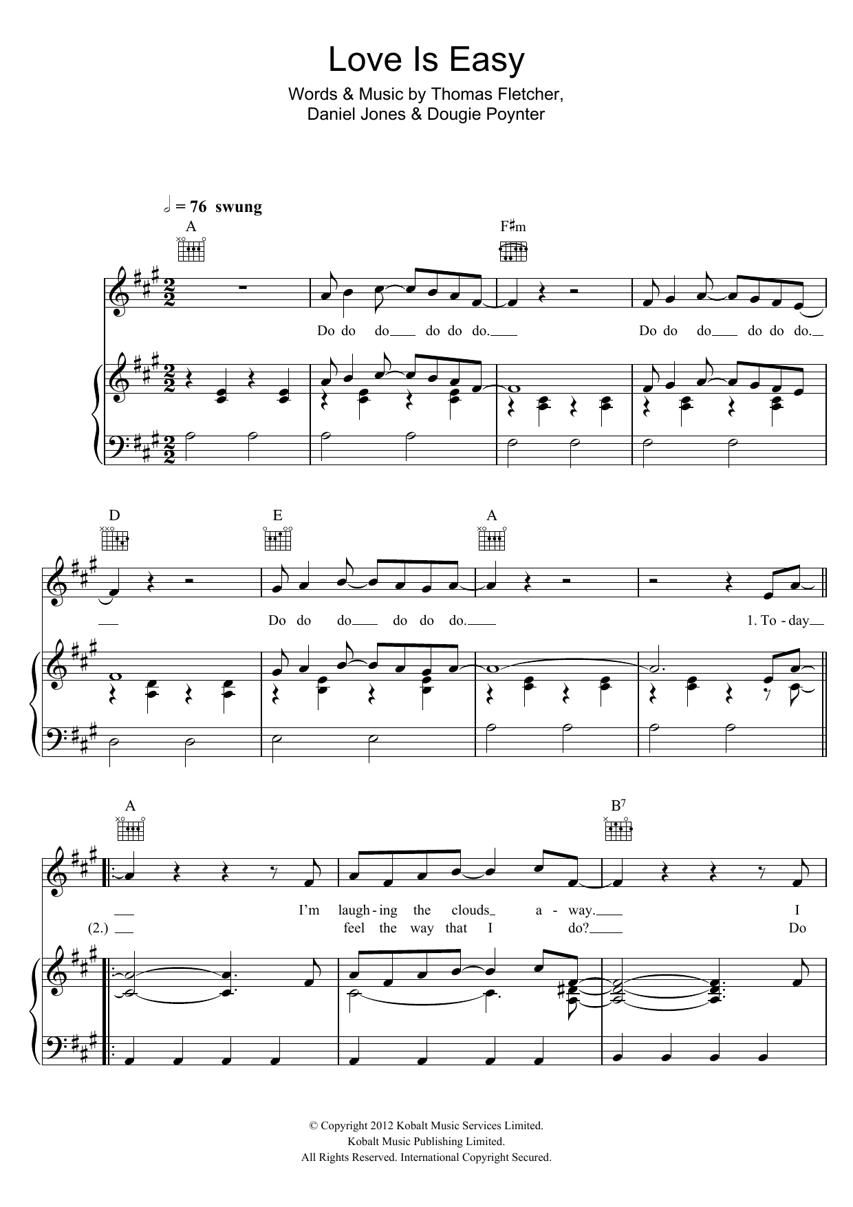 Love Is Easy (Piano, Vocal & Guitar Chords) von McFly