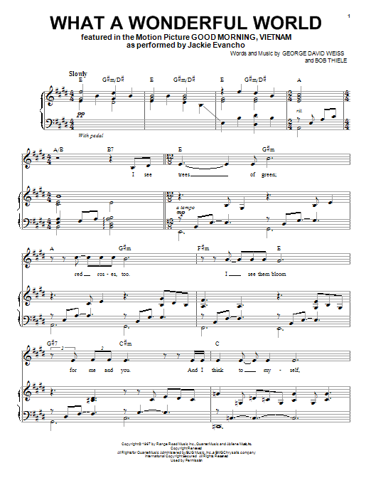 What A Wonderful World (Piano & Vocal) von Jackie Evancho