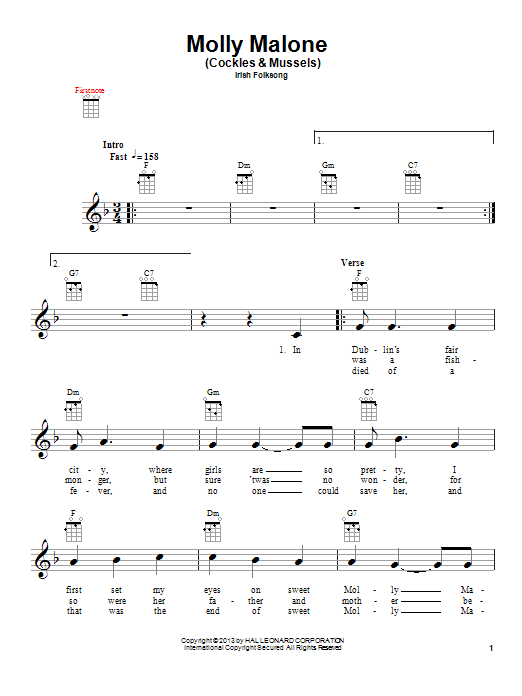 Molly Malone (Cockles & Mussels) (Ukulele) von Irish Folksong