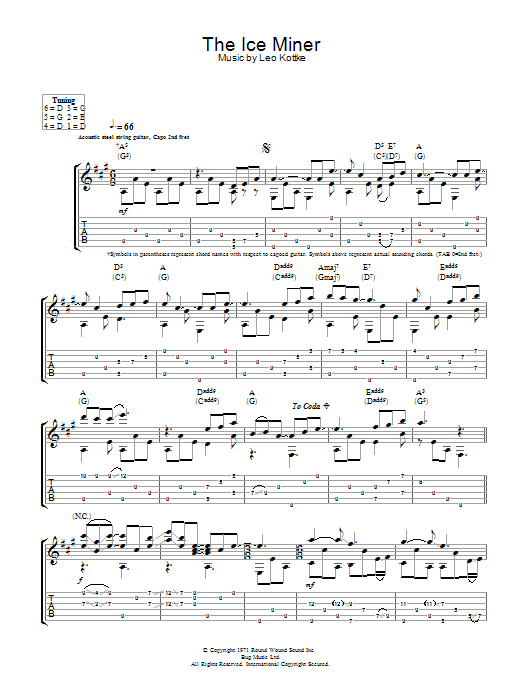 The Ice Miner (Guitar Tab) von Leo Kottke