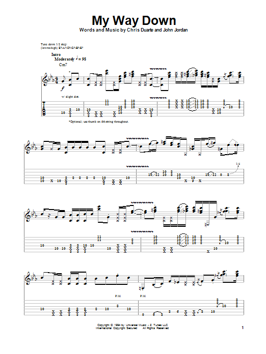 My Way Down (Guitar Tab (Single Guitar)) von Chris Duarte