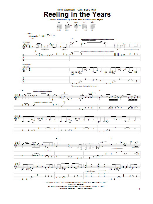 Reeling In The Years (Guitar Tab) von Steely Dan