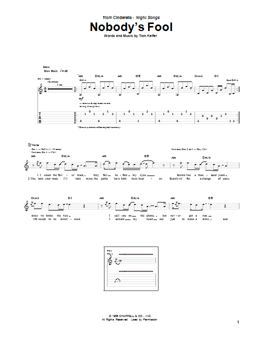 Nobody's Fool (Guitar Tab) von Cinderella