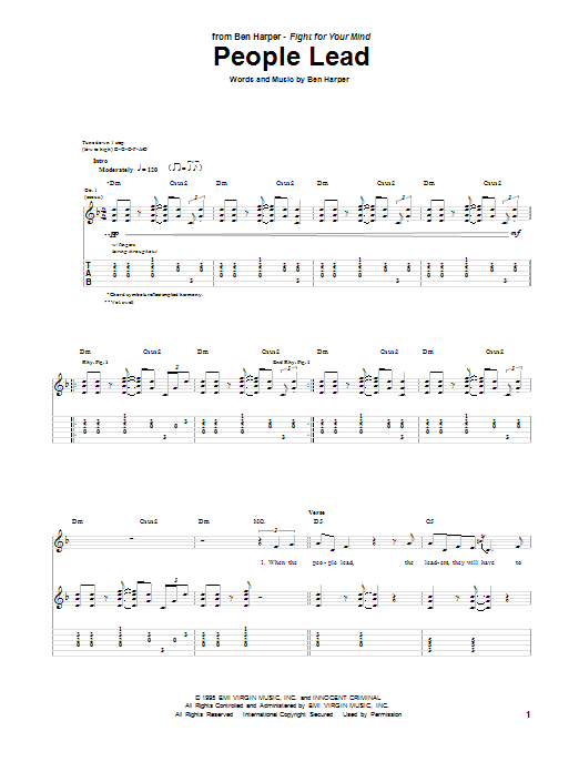 People Lead (Guitar Tab) von Ben Harper