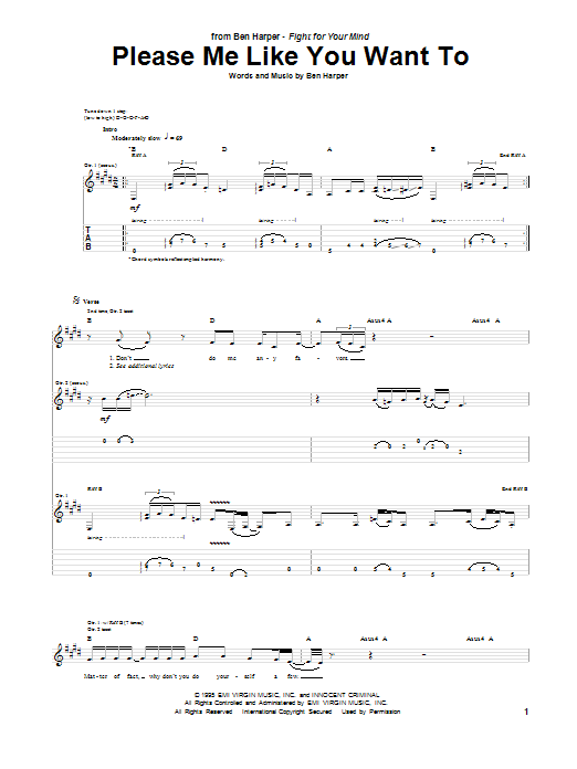 Please Me Like You Want To (Guitar Tab) von Ben Harper