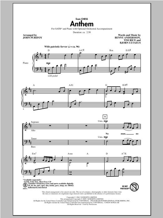 Anthem (SATB Choir) von John Purifoy