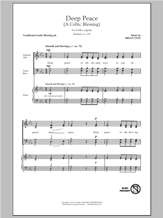 Deep Peace (SATB Choir) von Brian Tate