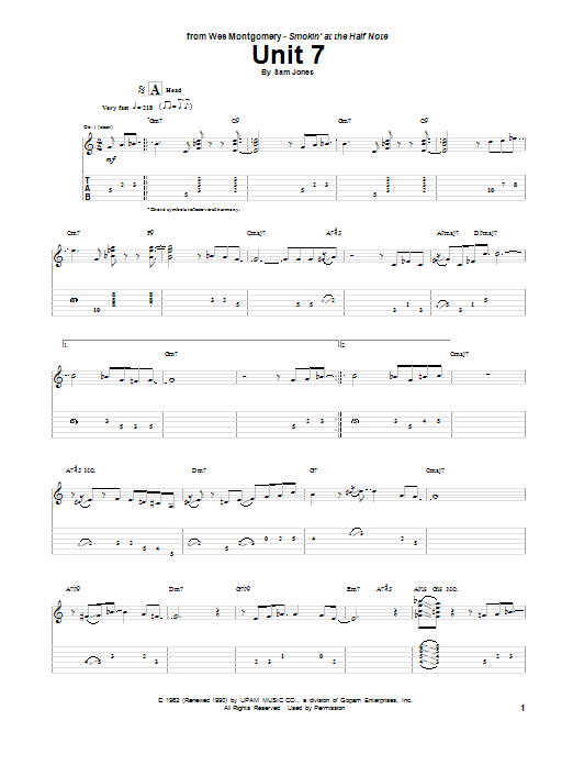 Unit 7 (Guitar Tab) von Wes Montgomery