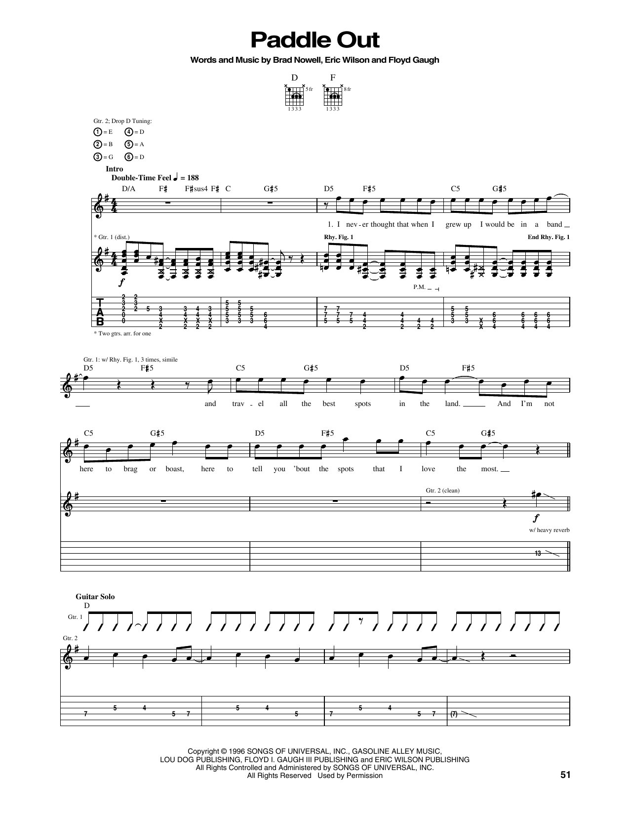 Paddle Out (Guitar Tab) von Sublime