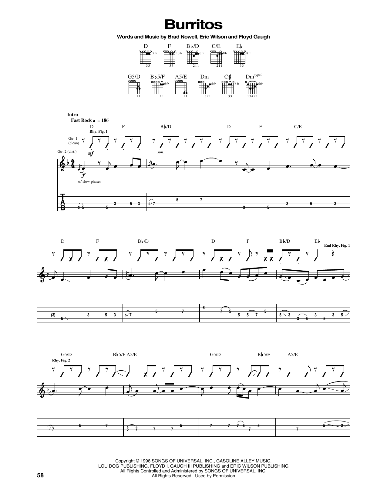 Burritos (Guitar Tab) von Sublime