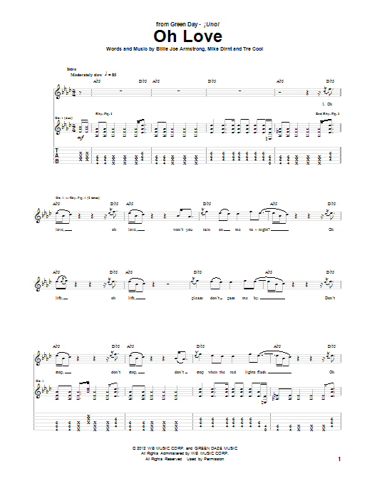 Oh Love (Guitar Tab) von Green Day