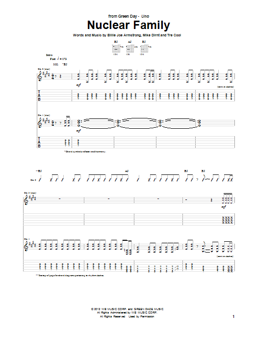 Nuclear Family (Guitar Tab) von Green Day