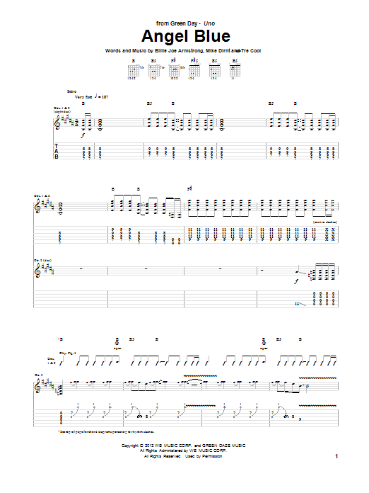 Angel Blue (Guitar Tab) von Green Day