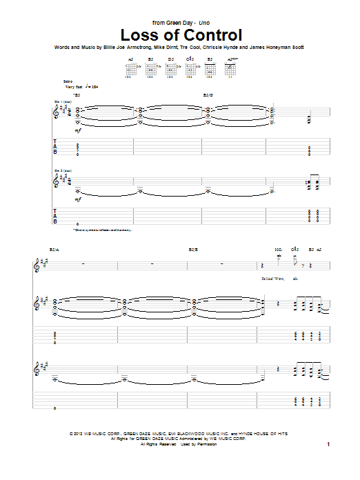 Loss Of Control (Guitar Tab) von Green Day