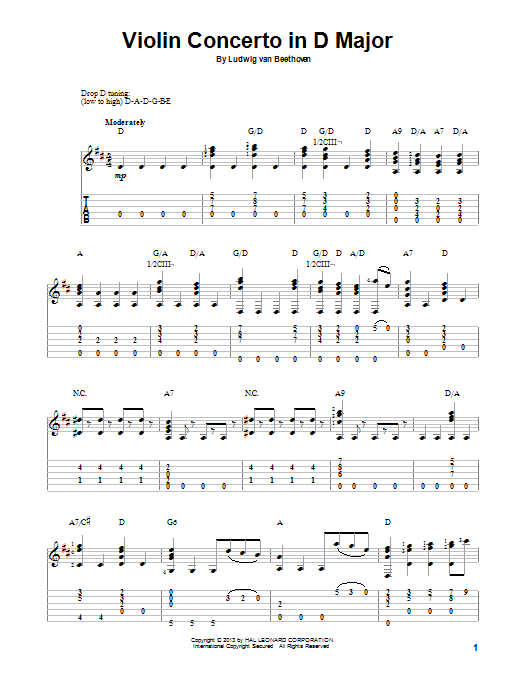 Violin Concerto In D Major (Solo Guitar) von Ludwig van Beethoven